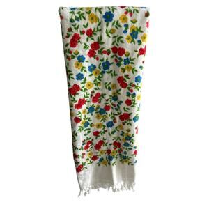 Vintage Cannon 100% Cotton Retro Ditzy Floral Print Towel 42in X 24in USA Made‎